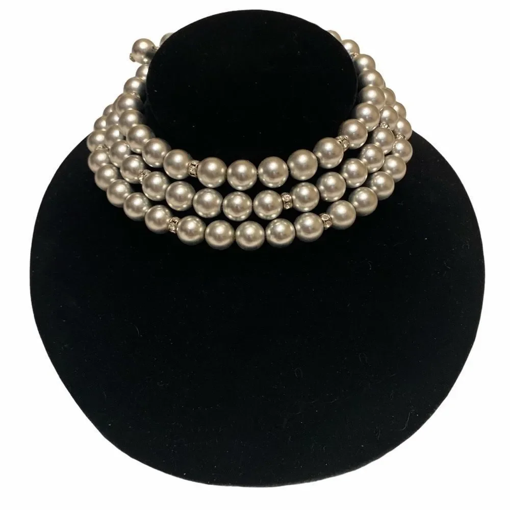 Vintage Silver Ball And Rhinestone Wrap Set - Picture 3 of 12